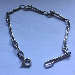 Vintage 60’s Women’s Bracelet Italy Sterling Silver Rare 4 grams, 7" Long
